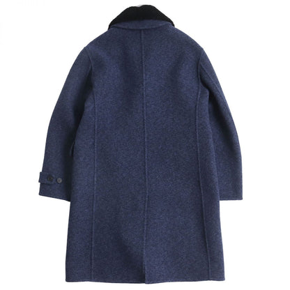 BURBERRY coat Outer: 100% wool, Part: 100% mouton, Lining: 100% cupra Navy mens 52