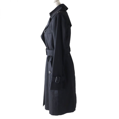 BURBERRY trench coat Outer: 100% cotton, Lining: cotton, Sleeve lining: cupra, Part: cowhide, Liner: 100% wool black Women 36
