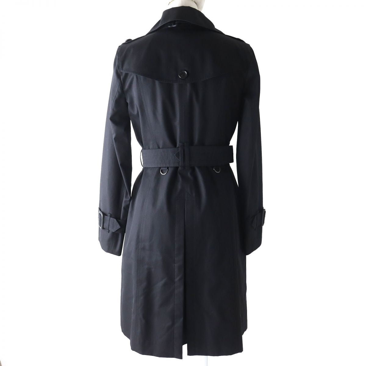 BURBERRY trench coat Outer: 100% cotton, Lining: cotton, Sleeve lining: cupra, Part: cowhide, Liner: 100% wool black Women 36
