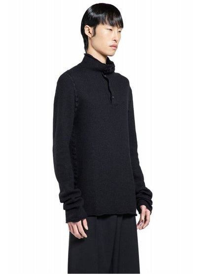 Luxury Bottega Veneta High Neck Wool Knit Top Black