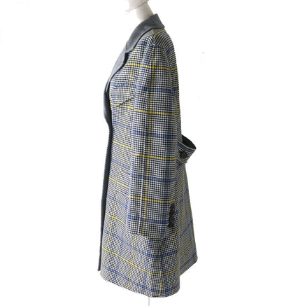 BURBERRY coat Outer: 95% wool, Outer: 4% cashmere, Outer: 1% other, Lining: 100% viscose (rayon) Gray x multicolor Women 34