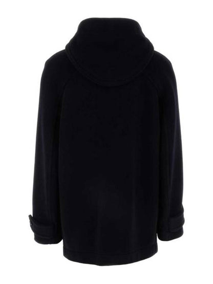 Luxury Bottega Veneta Knot Wool Duffel Coat Navy