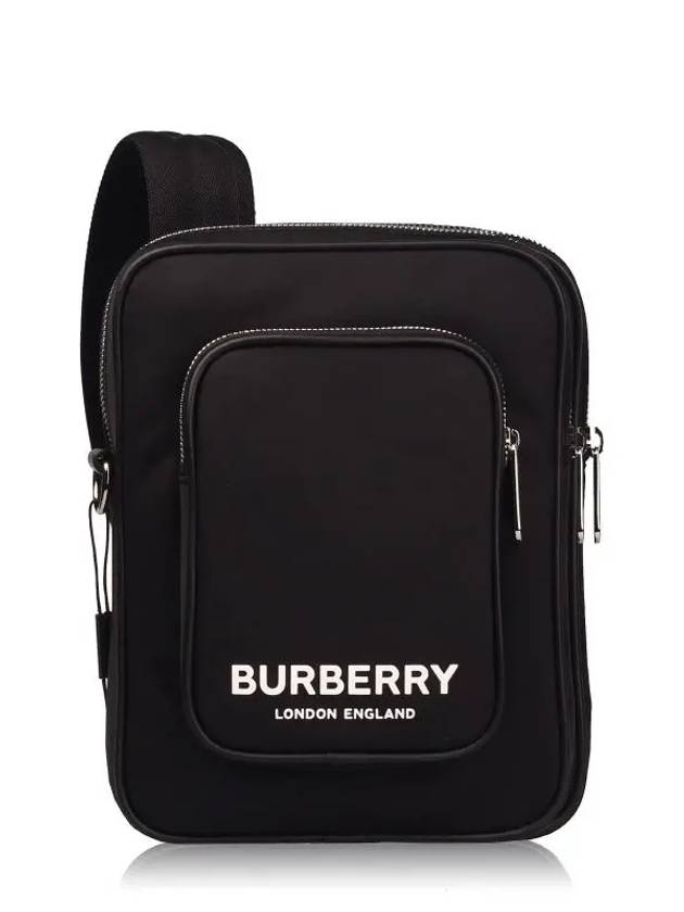 Luxury Burberry Logo Print Kieran Cross Bag Black