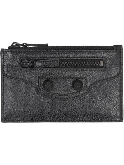 Luxury Balenciaga Trending 2025 Le Cagole Leather Card Wallet Black