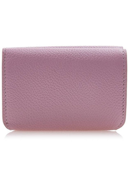 Luxury Balenciaga Trending 2025 Logo Tripold Leather Half-Wallet Pink