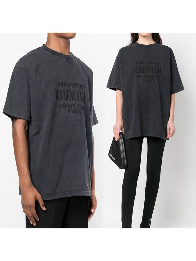 Luxury Balenciaga Trending 2025 Logo Print Short Sleeve T-Shirt Washed Black