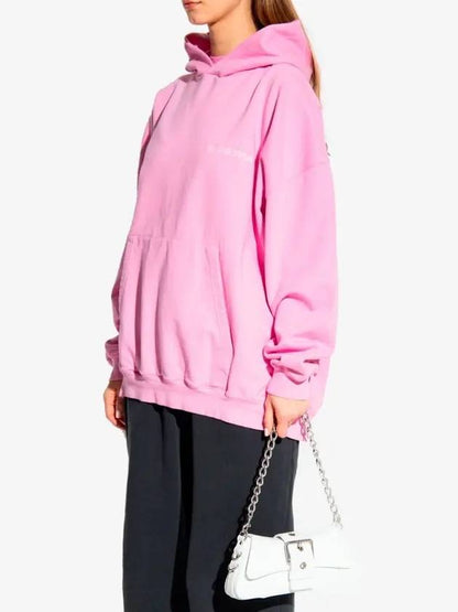 Luxury Balenciaga Trending 2025 Logo Print Hoodie Pink