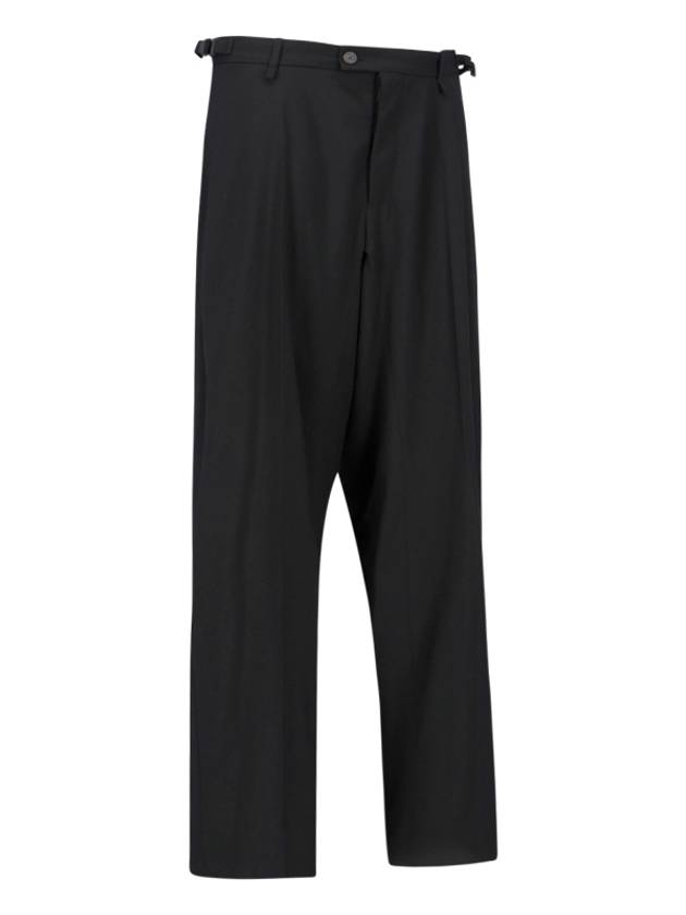 Luxury Balenciaga Trending 2025 Waist Buckle Strap Straight Pants Black