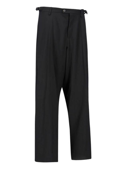 Luxury Balenciaga Trending 2025 Waist Buckle Strap Straight Pants Black