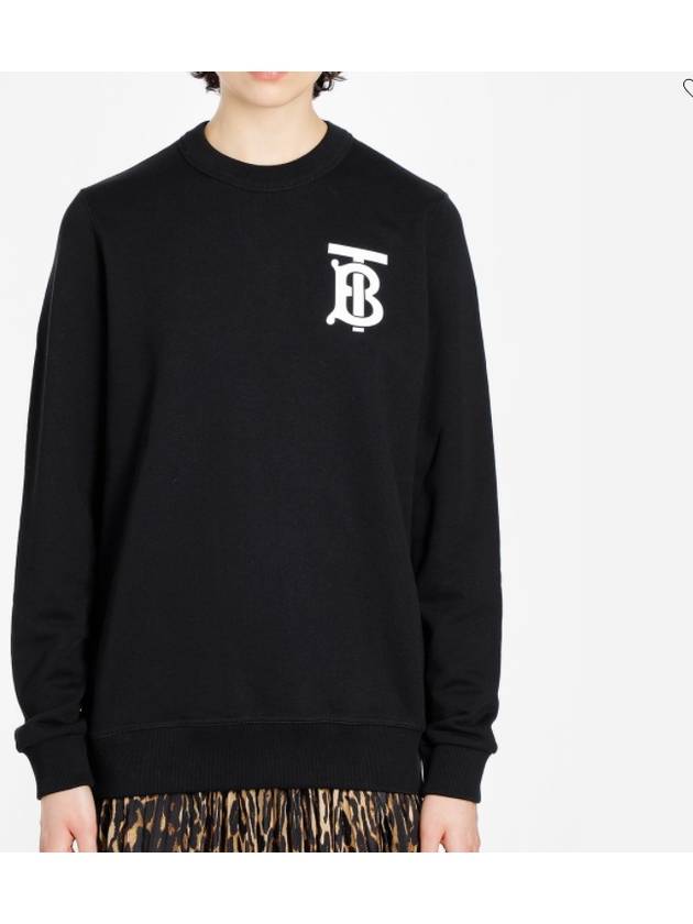 Luxury Burberry Monogram Motif Crew Neck Sweatshirt Black