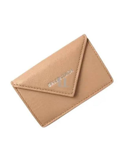 Luxury Balenciaga Trending 2025 Papier Mini Half Wallet Beige
