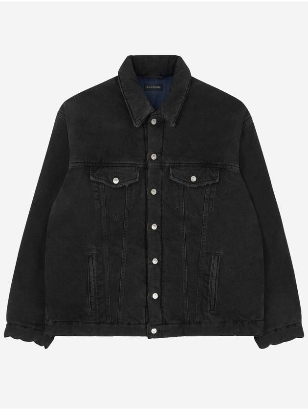 Luxury Balenciaga Trending 2025 Padded Japanese Denim Jacket Black
