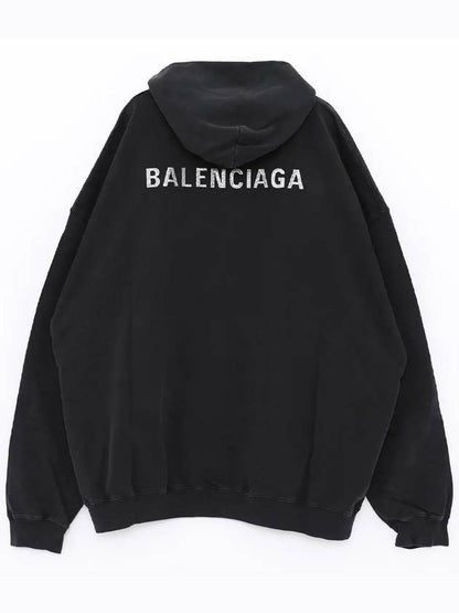 Luxury Balenciaga Trending 2025 Back Logo Hooded Top Black