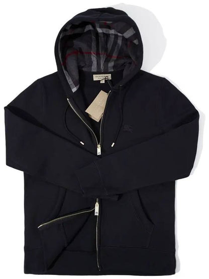 Luxury Burberry Claredon Brushed Zip Up Hoodie Black