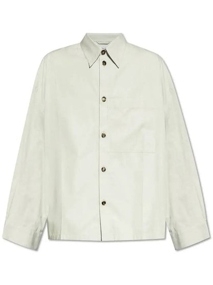Luxury Bottega Veneta Cotton Silk Long Sleeve Shirt Cloud