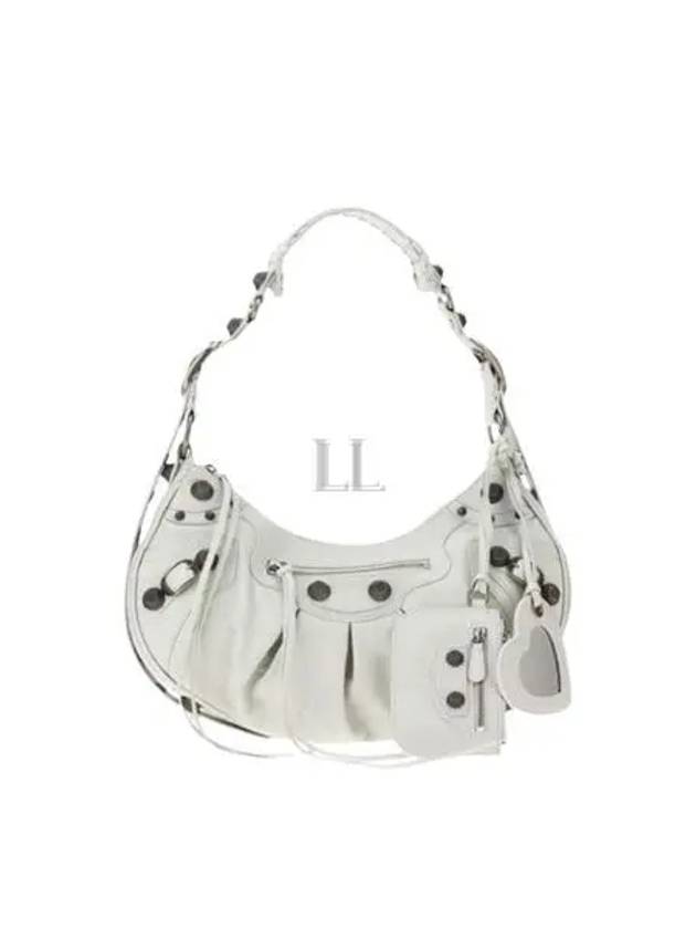Luxury Balenciaga Trending 2025 Le Cagole Small Leather Shoulder Bag White
