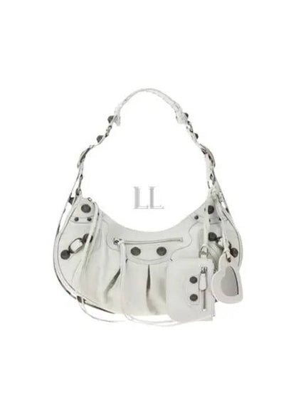 Luxury Balenciaga Trending 2025 Le Cagole Small Leather Shoulder Bag White