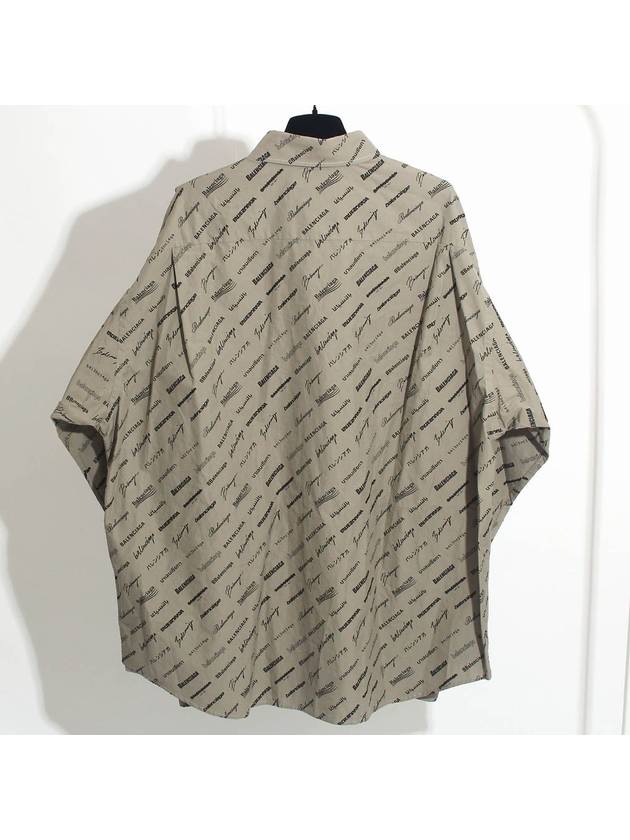 Luxury Balenciaga Trending 2025 Men's Allover Logo Long Sleeve Shirt Dust Black