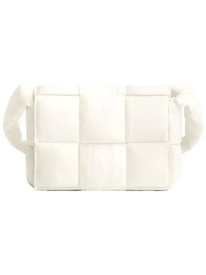 Luxury Bottega Veneta Padded Tech Mini Cassette Cross Bag White