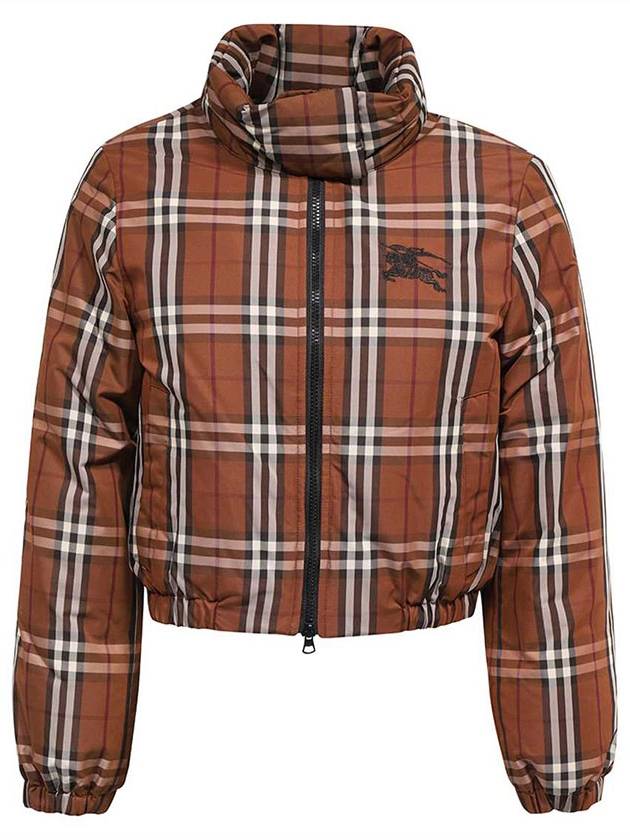 Luxury Burberry Check Nylon Down Padding Dark Birch Brown