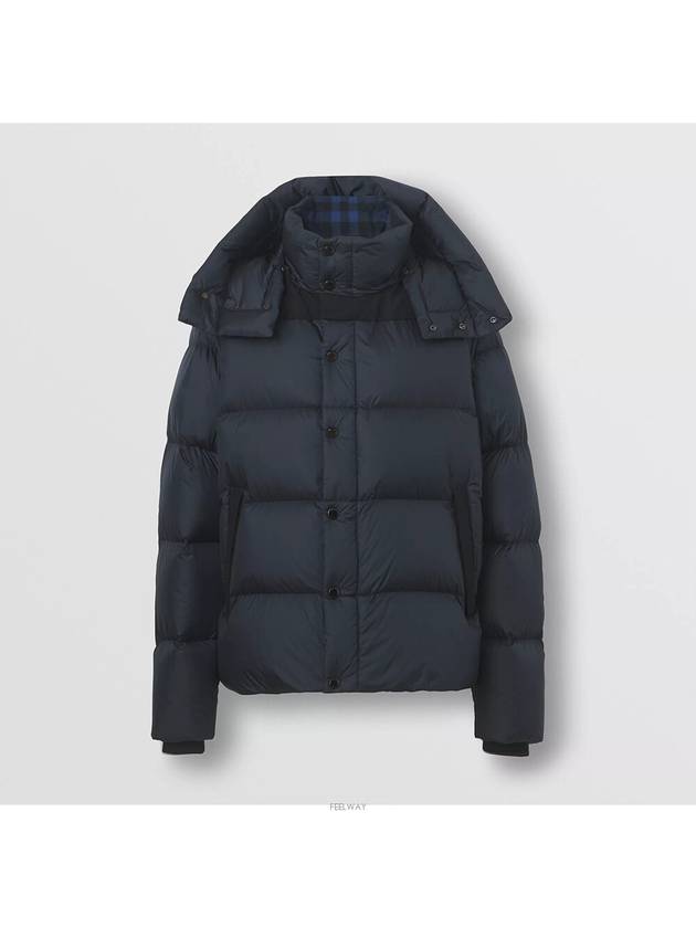 Luxury Burberry Detachable Sleeve Hooded Padding Navy
