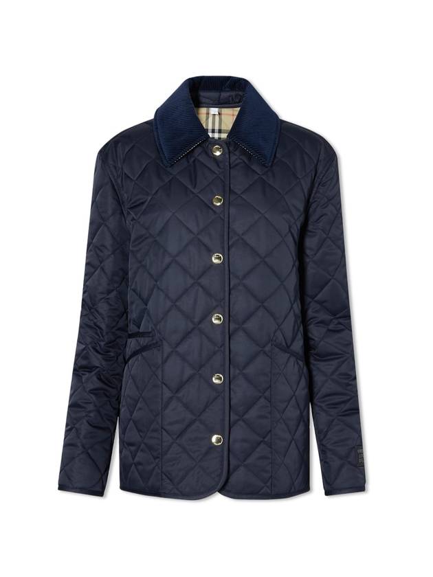 Luxury Burberry Corduroy Diamond Quilted Jacket Blue