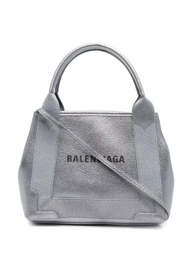 Luxury Balenciaga Trending 2025 Navy Cabas XS Leather Tote Bag Grey
