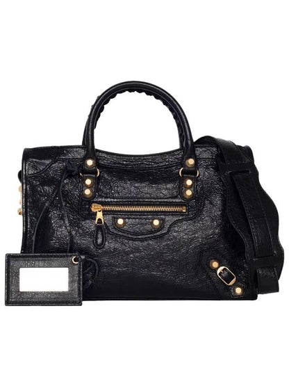 Luxury Balenciaga Trending 2025 Giant Motor City Small Shoulder Bag Black Gold