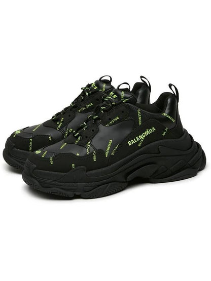 Luxury Balenciaga Trending 2025 All Over Triple S Low Top Sneakers Black
