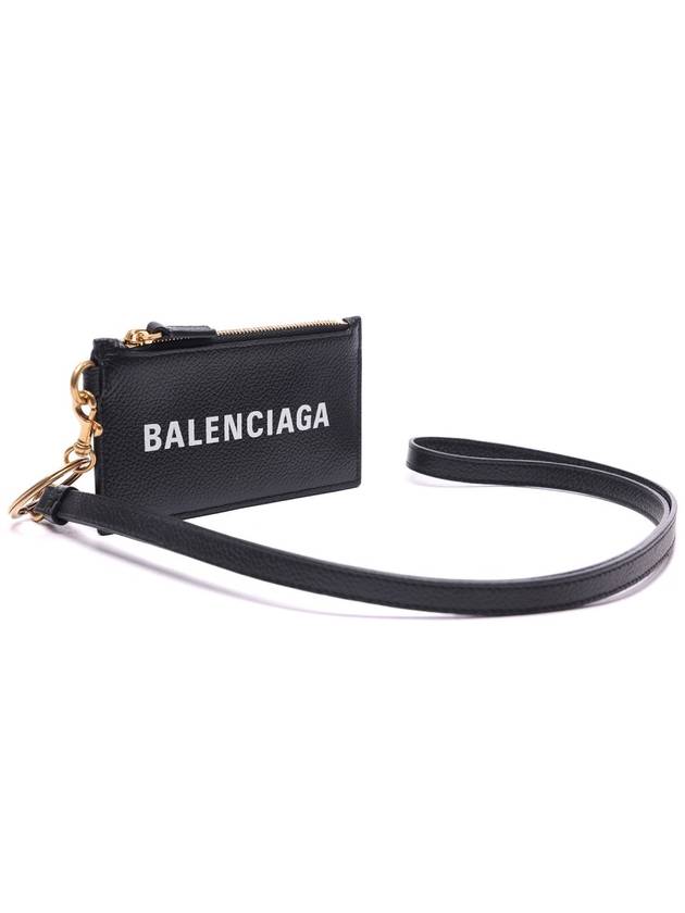 Luxury Balenciaga Trending 2025 Logo Cash Keyring Card Wallet Black