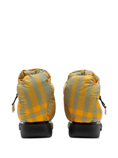 Luxury Burberry Check Pillow Padded Ankle Boots Neutrals