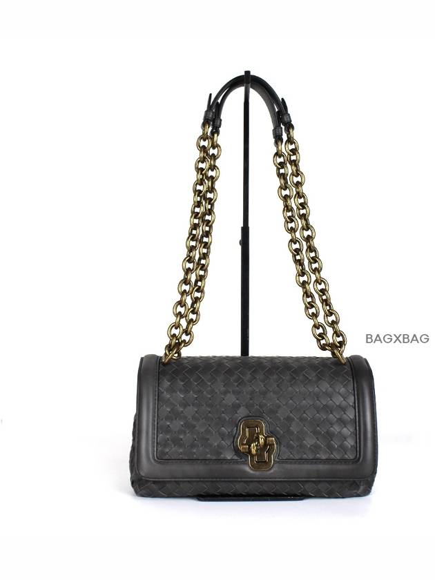 Luxury Bottega Veneta BT Knot Chain Olympia Bag Gray BT42BG001