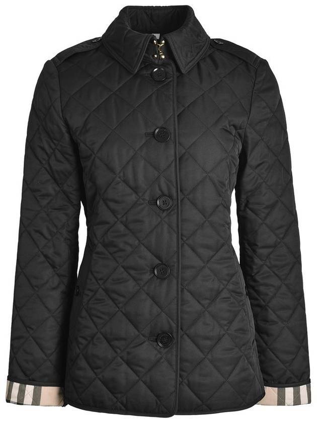 Luxury Burberry New Frankby Diamond Quilted Jacket Black