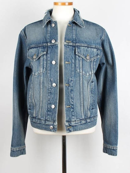 Luxury Balenciaga Trending 2025 wave logo denim jacket 46