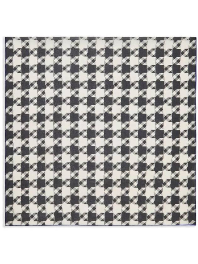 Luxury Burberry Houndstooth Silk Scarf Black