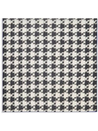 Luxury Burberry Houndstooth Silk Scarf Black