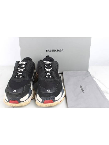 Luxury Balenciaga Trending 2025 Triple S black red sneakers 41 5 265