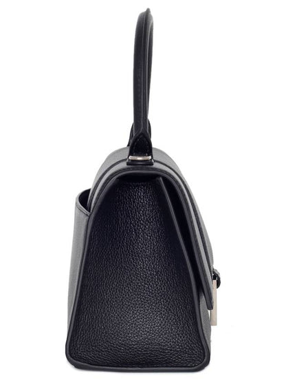 Luxury Balenciaga Trending 2025 Hourgrass Small Grained Calfskin Cross Bag Black
