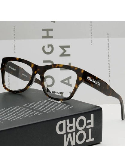 Luxury Balenciaga Trending 2025 Acetate Square Eyeglasses Havana