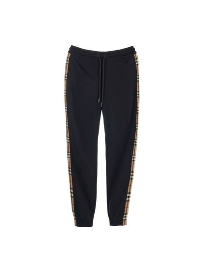 Luxury Burberry Men's Vintage Check Panel JoGGer Track Pants Black