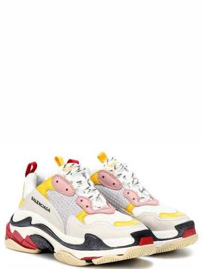 Luxury Balenciaga Trending 2025 Triple S Low Top Sneakers Cream Yellow