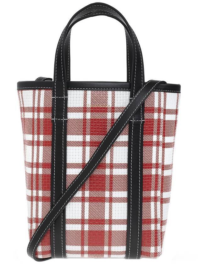 Luxury Balenciaga Trending 2025 Check Barbes Small North South Shopper Tote Bag Red