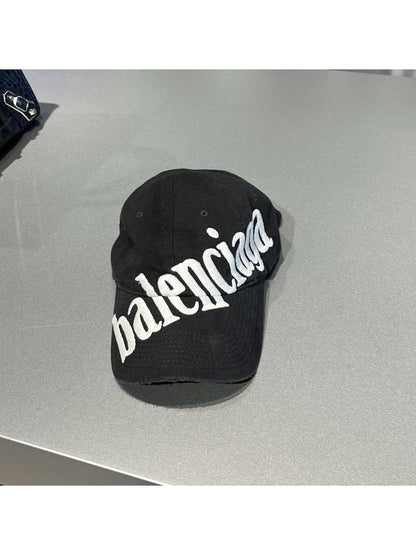 Luxury Balenciaga Trending 2025 diagonal logo ball cap black