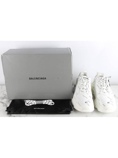 Luxury Balenciaga Trending 2025 My Multi Logo Triple S White 41 Domestic 260
