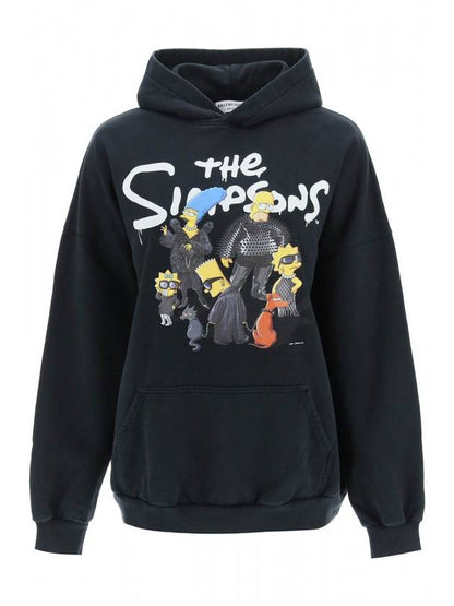 Luxury Balenciaga Trending 2025 The Simpsons Printed Hoodie Black