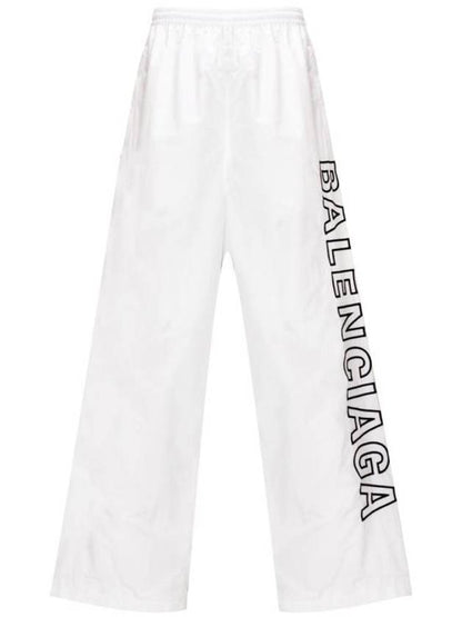Luxury Balenciaga Trending 2025 Embroidered Logo Polyester Wide Track Pants White