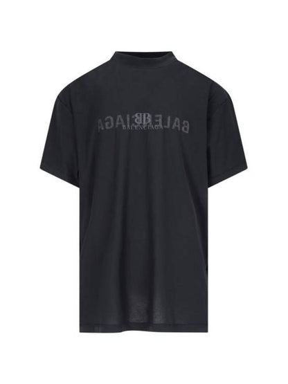 Luxury Balenciaga Trending 2025 Logo Print Short Sleeve T-Shirt Black