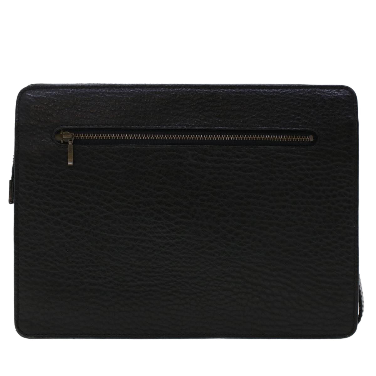 Luxury BurberrySs Clutch Bag Leather Black Auth ep1119