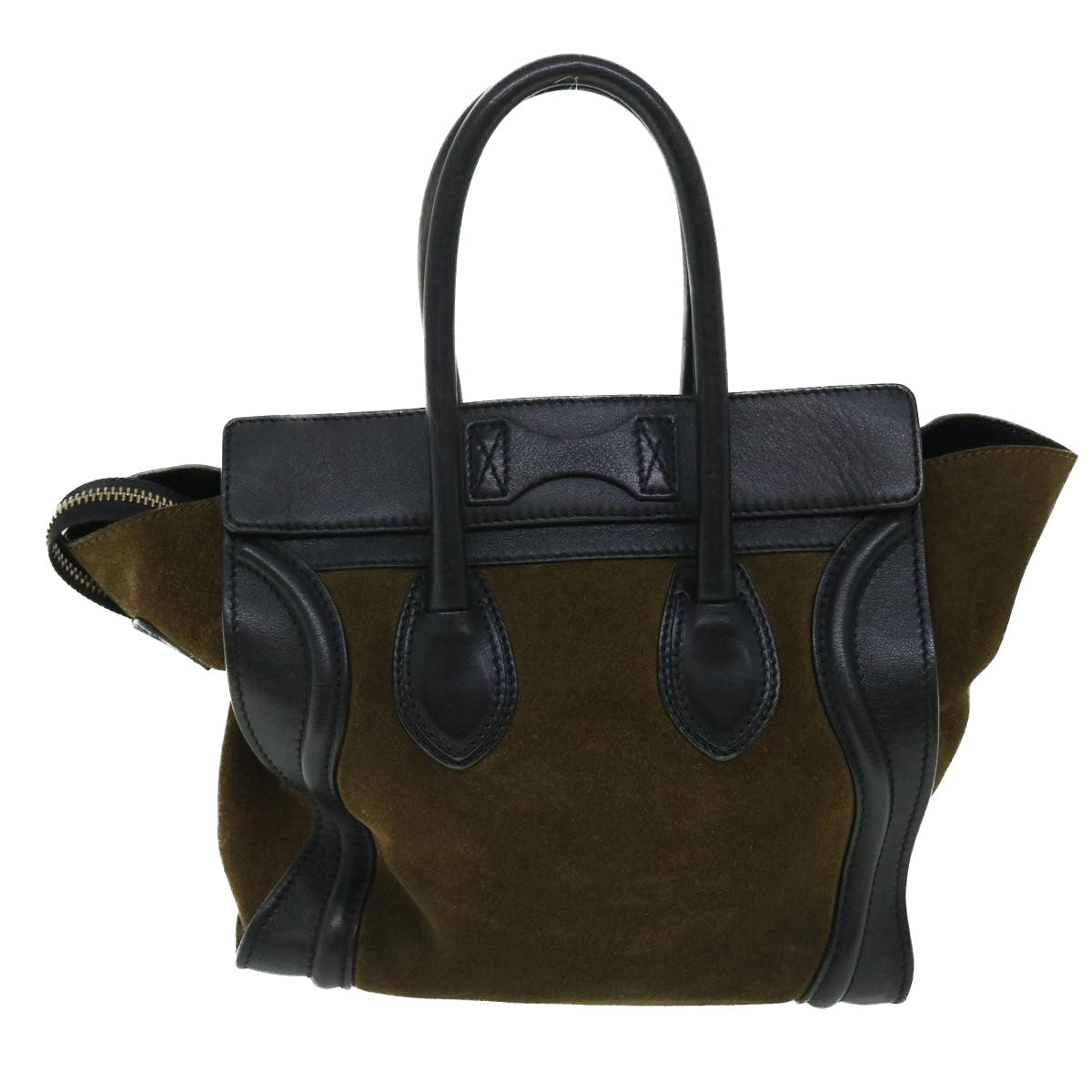 Luxury CELINE Luggage Mini Hand Bag Suede Leather Khaki  ep1582