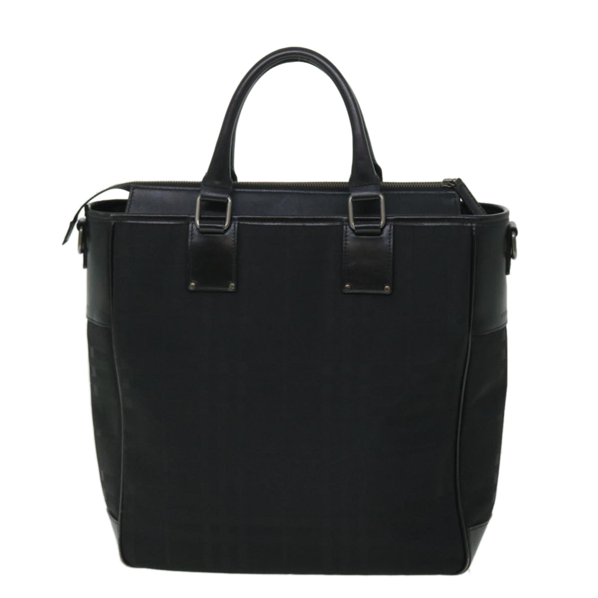 Luxury Burberry Tote Bag Canvas Black Auth ep1588